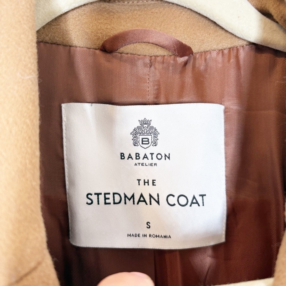 Aritzia Babaton Stedman Single Breasted Italian Virgin Wool Coat Saville Camel - Picture 3 of 7